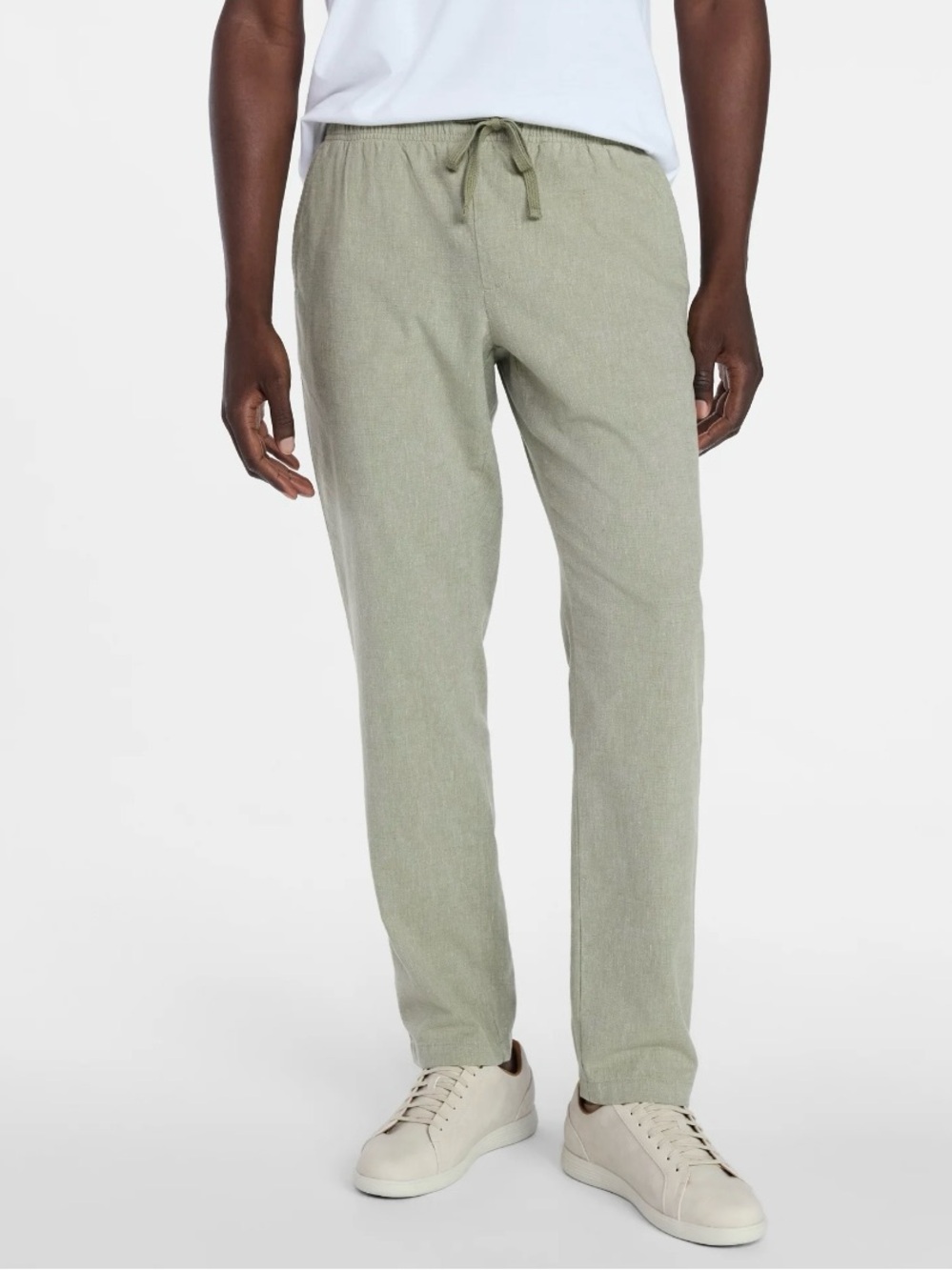 George Straight Drawstring Jeans - Light Sage